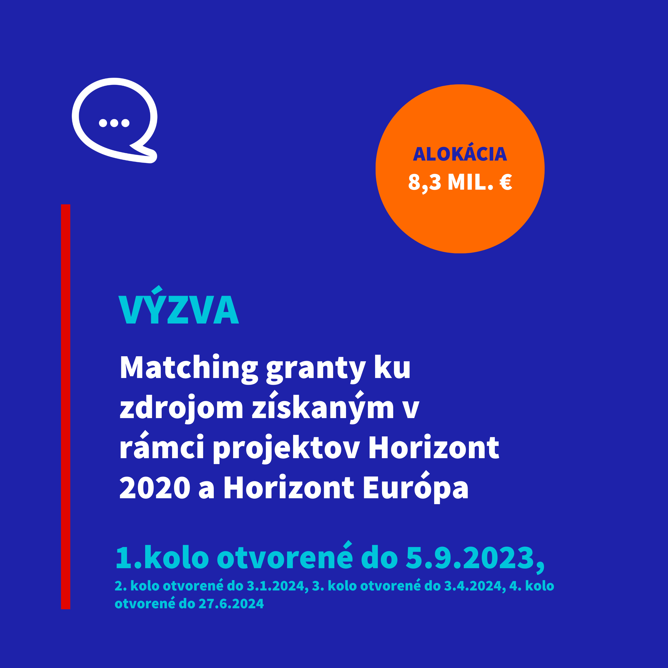 Matching granty ku zdrojom získaným v rámci programu Horizont 2020 a Horizont Európa