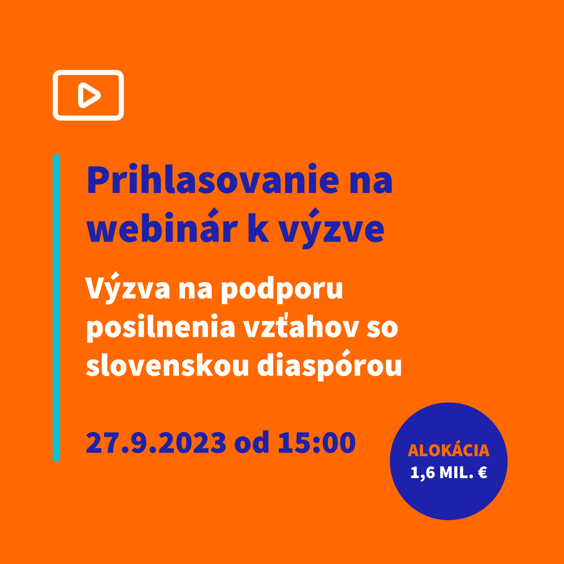 Spustili sme prihlasovanie na webinár k výzve na podporu posilnenia vzťahov so slovenskou diaspórou